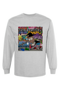 Black Bart Simpson Graffiti Long Sleeve Cotton T-shirt (Black/White)