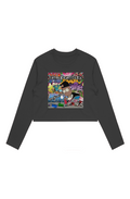 Black Bart Simpson Graffiti Wo's Crop L/S Tee