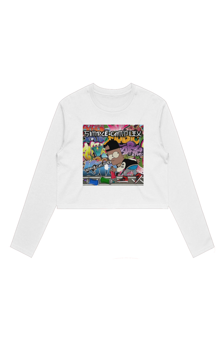 Black Bart Simpson Graffiti Wo's Crop L/S Tee