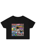 Black Bart Simpson Graffiti Crop Top