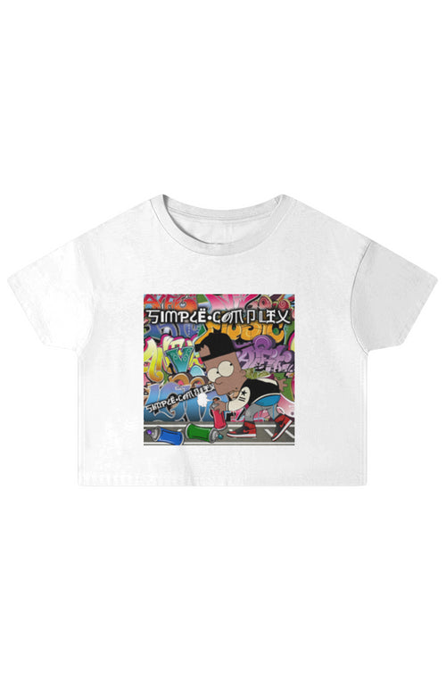 Black Bart Simpson Graffiti Crop Top