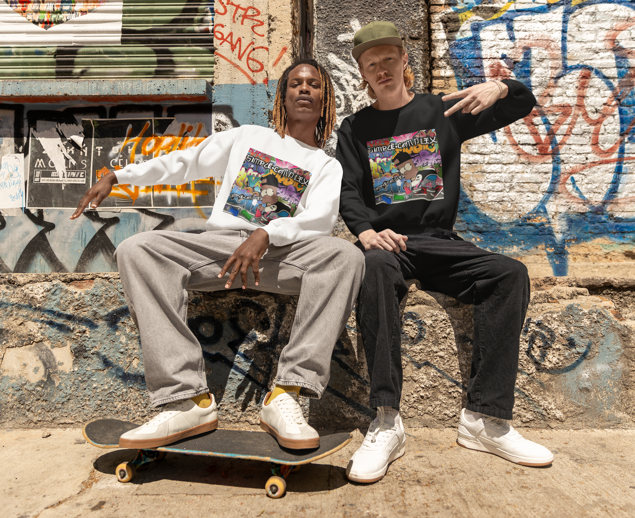 Black Bart Simpson Graffiti Crewneck Sweatshirt