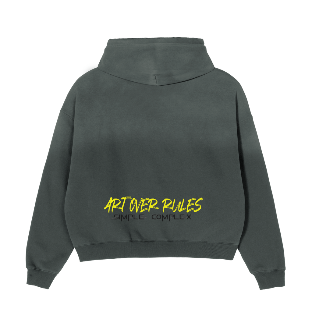 Frayed Sunfade Boxy Fleece Hoodie